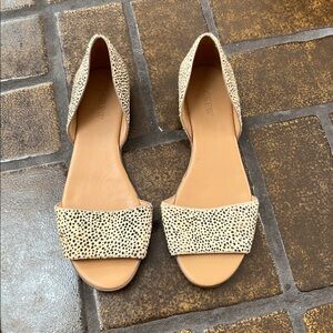 J. Crew Factory Morgan Cheetah Print Calf Hair Open Toe Flats